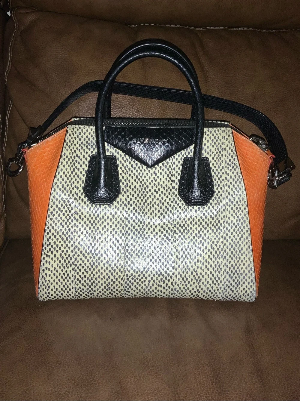 Givenchy Antigona Small leather Python skin Satchel Shoulder Bag. Barely used.